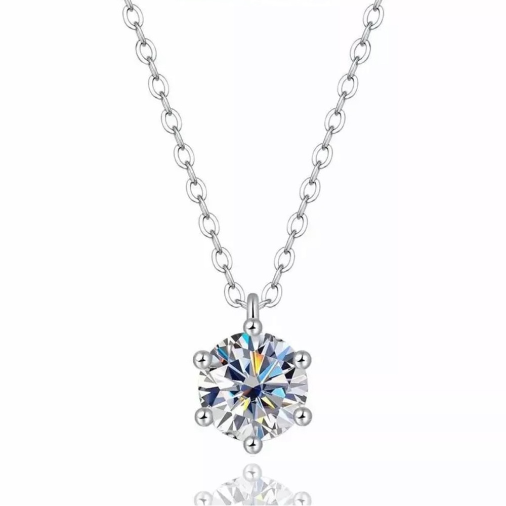 Gorgeous 2CT Moissanite Pendant Necklace 925 SS GRA certified - Picture 2 of 14